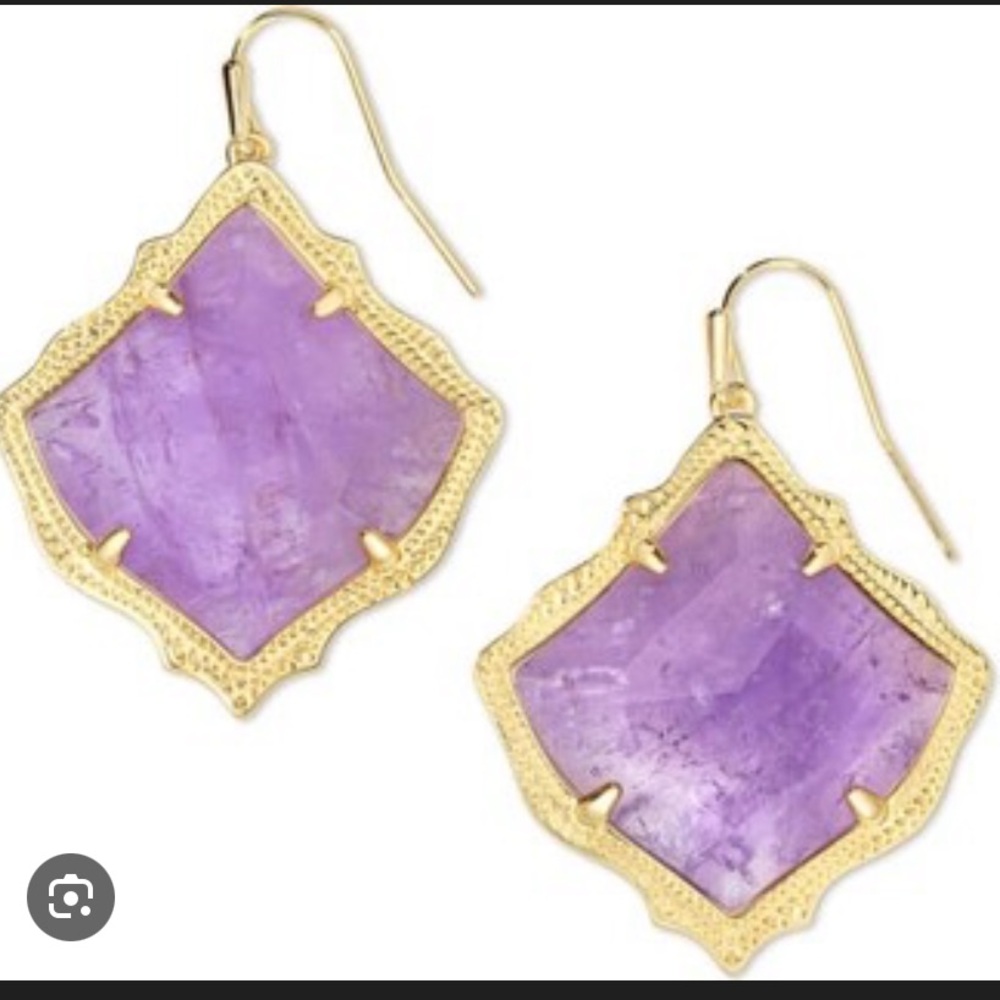 Kendra Scott Gold Purple Amethyst Earrings
